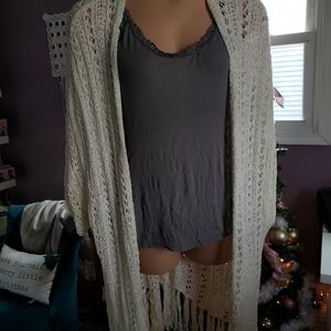 American Eagle Boho open knit kimono